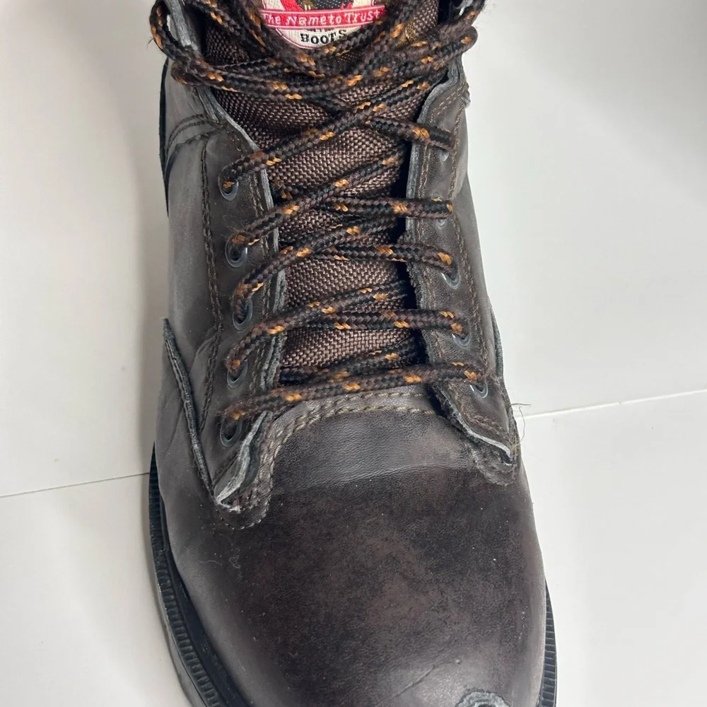 Men's Brahma Brown Leather Steel Toe Work Boots Size 9.5 Used